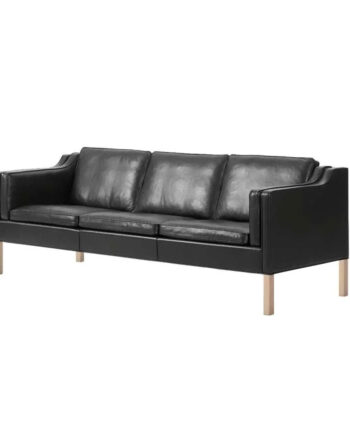 3pers Sofa Model 2213 Skarp Pris Sort Semi Læder på Afbetaling