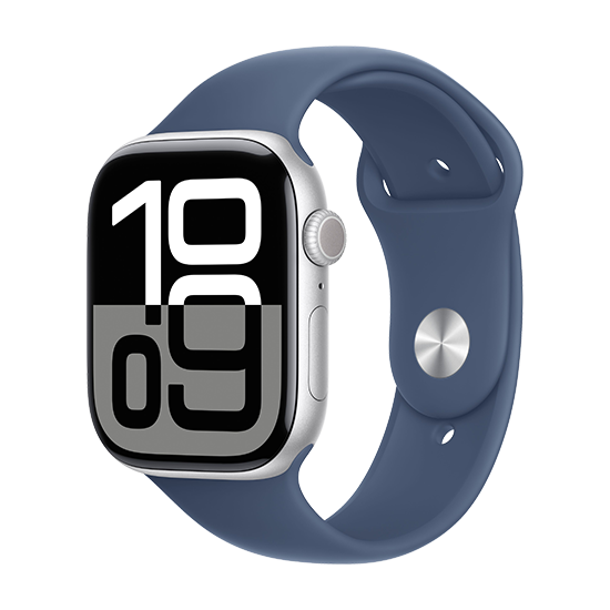 Apple Watch 46mm Silver Alu Case With Sport Band Denim på Afbetaling