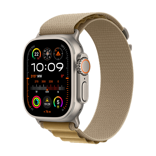 Apple Watch Ultra Natural Lte 49mm Titan With Alpine Loop Tan på Afbetaling