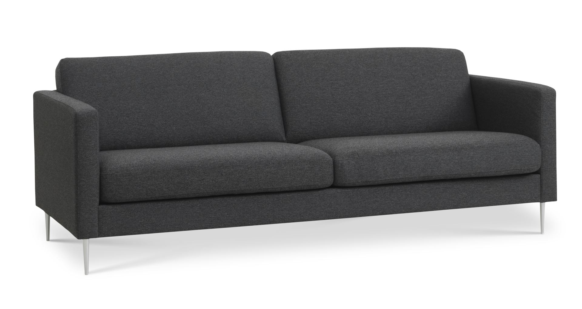 Ask Pers Sofa Antracitgrå Polyester Stof Børstet Aluminium på Afbetaling