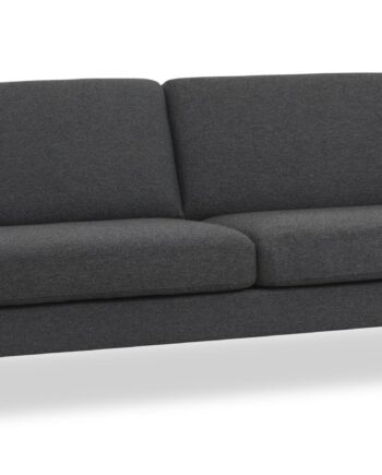 Ask Pers Sofa Antracitgrå Polyester Stof Eiffel Ben på Afbetaling