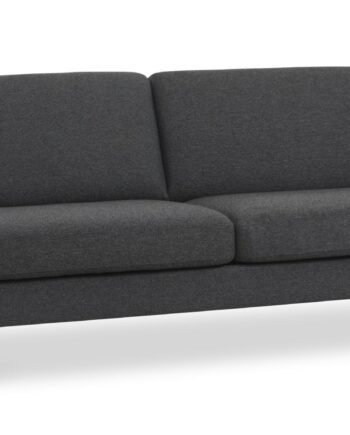 Ask Pers Sofa Antracitgrå Polyester Stof Sort Træ på Afbetaling