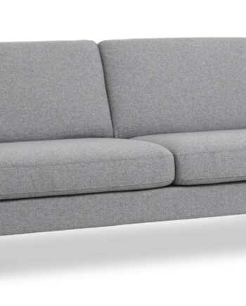 Ask Pers Sofa Lys Granitgrå Polyester Stof Sort Metal på Afbetaling