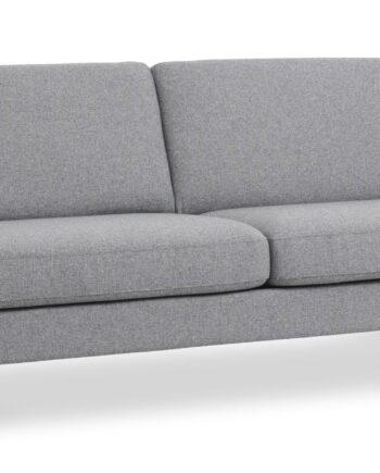 Ask Pers Sofa Lys Granitgrå Polyester Stof Sort Træ på Afbetaling
