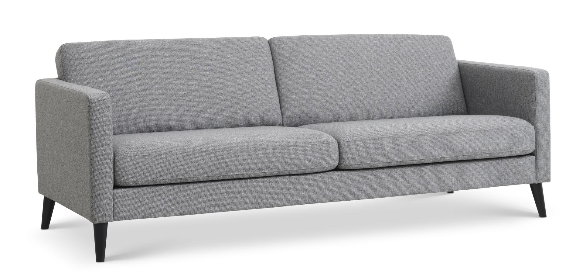 Ask Pers Sofa Lys Granitgrå Polyester Stof Sort Træ på Afbetaling