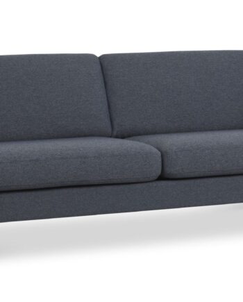 Ask Pers Sofa Navy Blå Polyester Stof Natur Træ på Afbetaling
