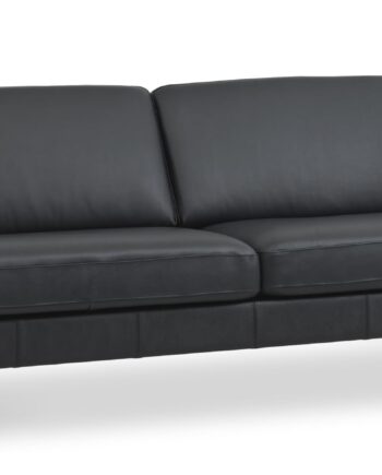Ask Pers Sofa Sort Semianilin Læder Natur Træ på Afbetaling