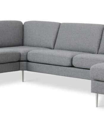 Ask Sæt 2c3d Sofa Lys Granitgrå Polyester Stof Børstet Aluminium på Afbetaling