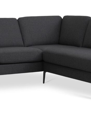 Ask Sæt Lille Sofa Højre Chaiselong Antracitgrå Polyester Stof Eiffel Ben på Afbetaling
