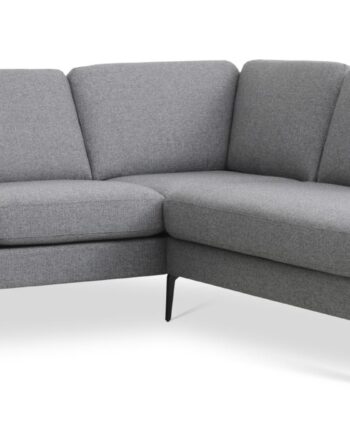 Ask Sæt Lille Sofa Højre Chaiselong Lys Granitgrå Polyester Stof Eiffel Ben på Afbetaling