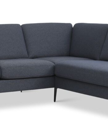 Ask Sæt Lille Sofa Højre Chaiselong Navy Blå Polyester Stof Eiffel Ben på Afbetaling