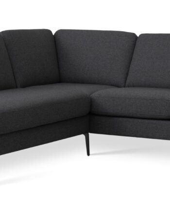 Ask Sæt Lille Sofa Venstre Chaiselong Antracitgrå Polyester Stof Eiffel Ben på Afbetaling