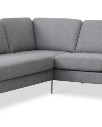 Ask Sæt Lille Sofa Venstre Chaiselong Lys Granitgrå Polyester Stof Børstet Aluminium på Afbetaling