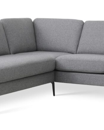 Ask Sæt Lille Sofa Venstre Chaiselong Lys Granitgrå Polyester Stof Eiffel Ben på Afbetaling