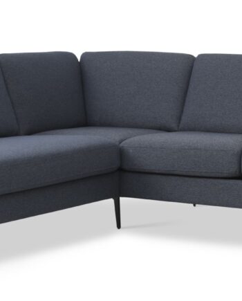 Ask Sæt Lille Sofa Venstre Chaiselong Navy Blå Polyester Stof Eiffel Ben på Afbetaling