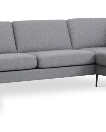 Ask Sæt Sofa Højre Chaiselong Lys Granitgrå Polyester Stof Eiffel Ben på Afbetaling
