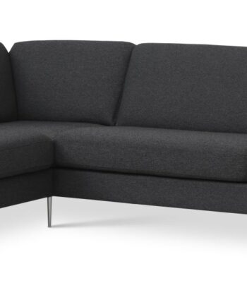 Ask Sæt Stor Sofa Venstre Chaiselong Antracitgrå Polyester Stof Børstet Aluminium på Afbetaling