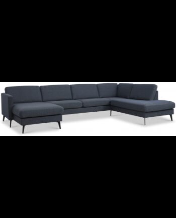 Askset Højrevendt Sofa Polyester B336 D219 Sort Navy på Afbetaling