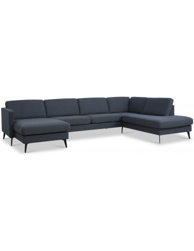 Askset Højrevendt Sofa Polyester B336 D219 Sort Navy på Afbetaling