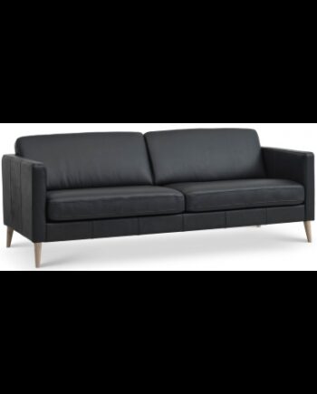 Askset Personers Sofa Semi Anilin Læder B214 D86 Natur Sort på Afbetaling