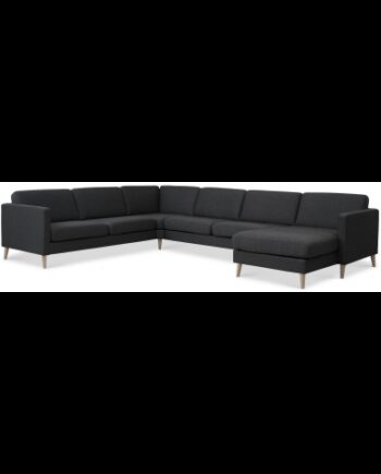 Askset Sofa Polyester B348 D269 Natur Antracit på Afbetaling