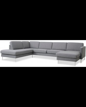 Askset Venstrevendt Sofa Polyester B336 D219 Børstet Alugrå Lysegrå på Afbetaling