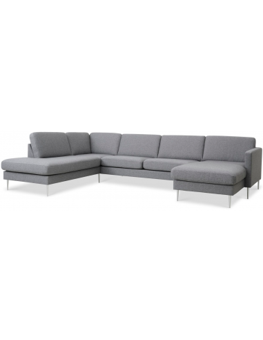 Askset Venstrevendt Sofa Polyester B336 D219 Børstet Alugrå Lysegrå på Afbetaling