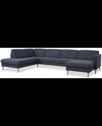 Askset Venstrevendt Sofa Polyester B336 D219 Natur Navy på Afbetaling
