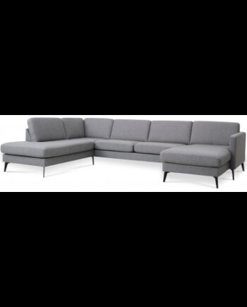 Askset Venstrevendt Sofa Polyester B336 D219 Sort Lysegrå på Afbetaling