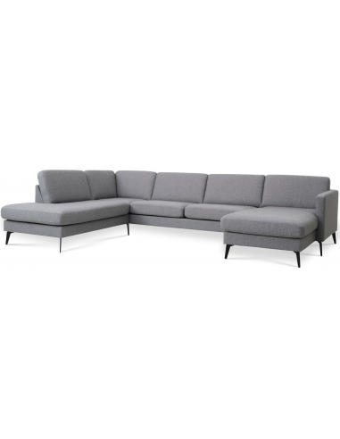 Askset Venstrevendt Sofa Polyester B336 D219 Sort Lysegrå på Afbetaling