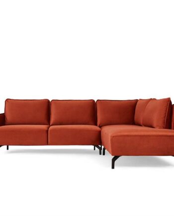 Bella Hjørnesofa Orange Velour på Afbetaling