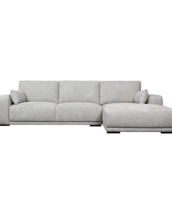 California Sofa Højre Chaiselong Armpuder Grå Stof Sort Metal på Afbetaling