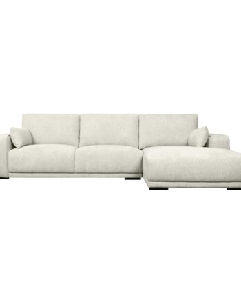 California Sofa Højre Chaiselong Armpuder Sand Stof Sort Metal på Afbetaling