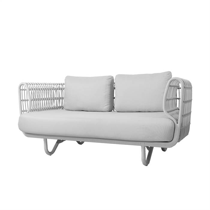 Cane Line Nest Pers Sofa Hvid Med Hvide Hynder på Afbetaling