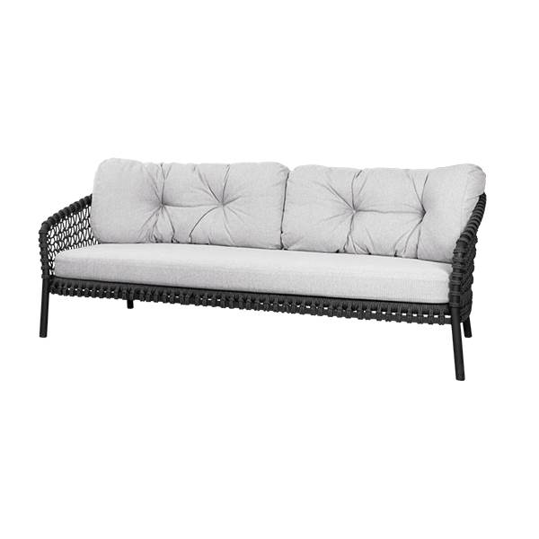 Cane Line Ocean Pers Sofa White Grey Soft Rope Dark Grey på Afbetaling