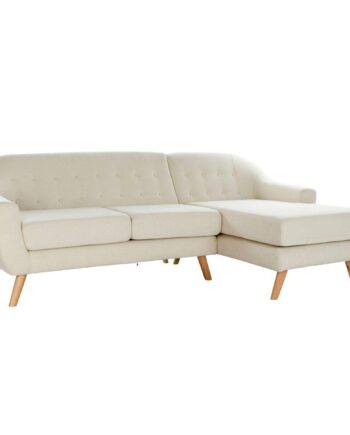 Chaise Longue Sofa Flødefarvet Gummitræ 226  144 på Afbetaling