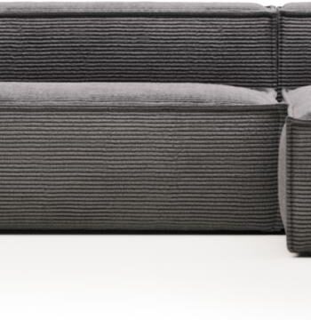 Chaiselong Sofa Kave Home Blok Grå Fløjl Højrevendt H69b174l330cm på Afbetaling