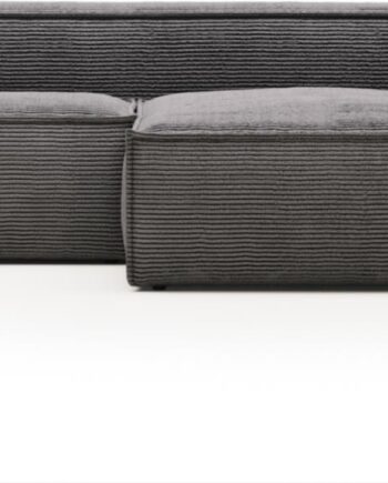 Chaiselong Sofa Kave Home Blok Højrevendt Grå Stof 240x174 på Afbetaling