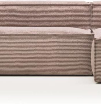 Chaiselong Sofa Kave Home Blok Lyserød Corduroy Højrevendt H69x330x174 på Afbetaling