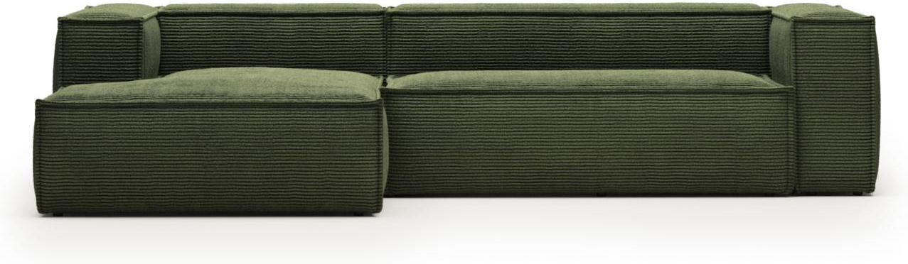 Chaiselong Sofa Kave Home Blok Venstrevendt Fløjl Grøn 300x174x69 på Afbetaling