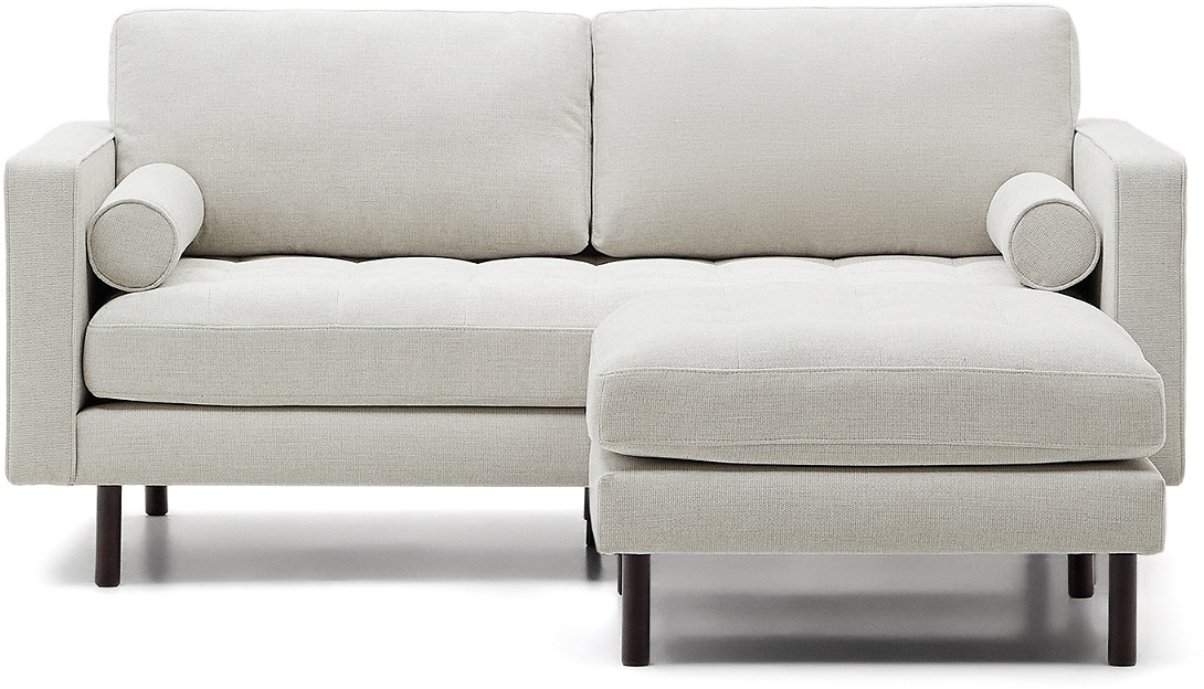 Chaiselong Sofa Kave Home Bogart Perlegrå Personers Vintage Design Aftagelige Betræk Vandafvisende Chenille på Afbetaling