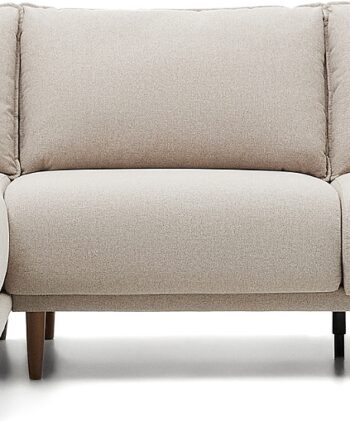 Chaiselong Sofa Kave Home Carlota Personers Beige Struktureret Stof Bæredygtig Aftagelige Betræk Resistent 84x158x262 på Afbetaling