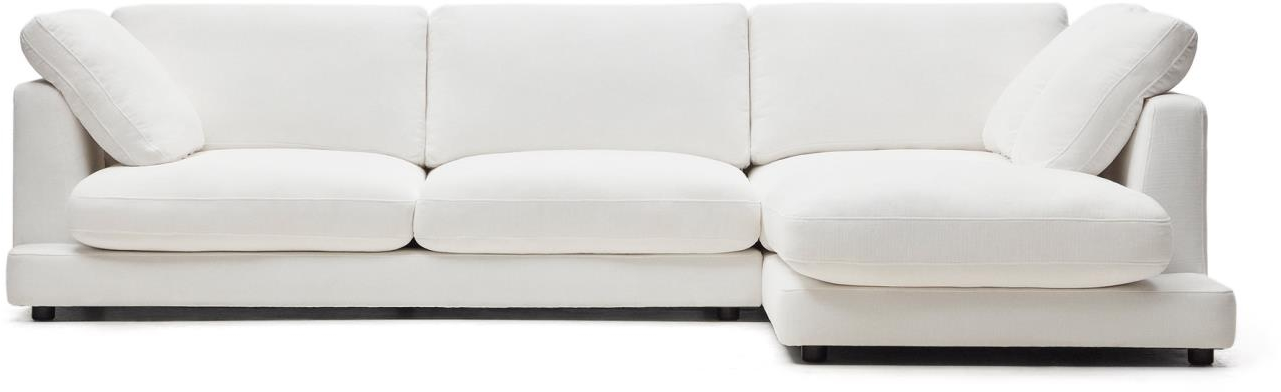 Chaiselong Sofa Kave Home Gala Personers Hvid Rustik Lounge Højrevendt 300x193x87 på Afbetaling
