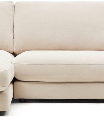 Chaiselong Sofa Kave Home Gala Venstrevendt Beige Chenille 300x193 på Afbetaling