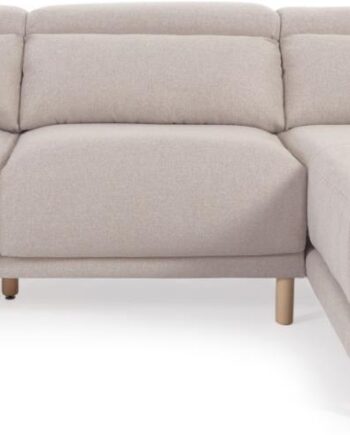 Chaiselong Sofa Kave Home Singa Højrevendt Hjørnesofa Beige Stof på Afbetaling