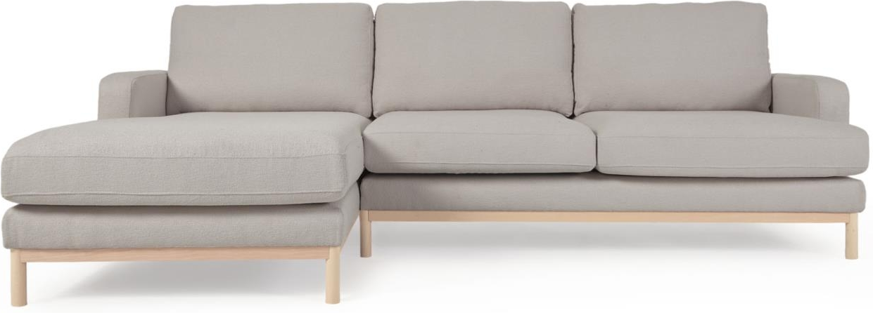 Chaiselong Sofa Personers Venstrevendt Kave Home Mihaela Grå Bæredygtig Mikro Boucl på Afbetaling