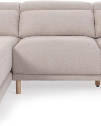 Chaiselong Sofa Venstrevendt Kave Home Singa Beige Stof Nordisk Moderne Kolonial Stil Med Aftagelige Betræk Nakkestøtter på Afbetaling