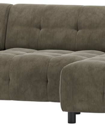 Chaiselong Sofa Woood Louis Højrevendt Grøn Fløjl Polyester på Afbetaling