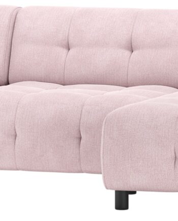 Chaiselong Sofa Woood Louis Højrevendt Lyserød Fladvævet Polyester Modulær på Afbetaling