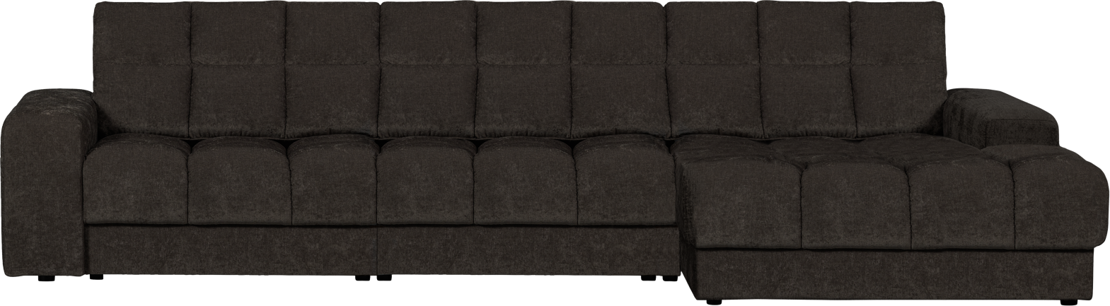 Chaiselong Sofa Woood Second Date Højrevendt Antracit Polyester Loungesofa 140 Dyb på Afbetaling